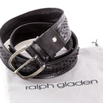 Ralph Gladen Ledergürtel VINTAGE SCHNITT schwarz