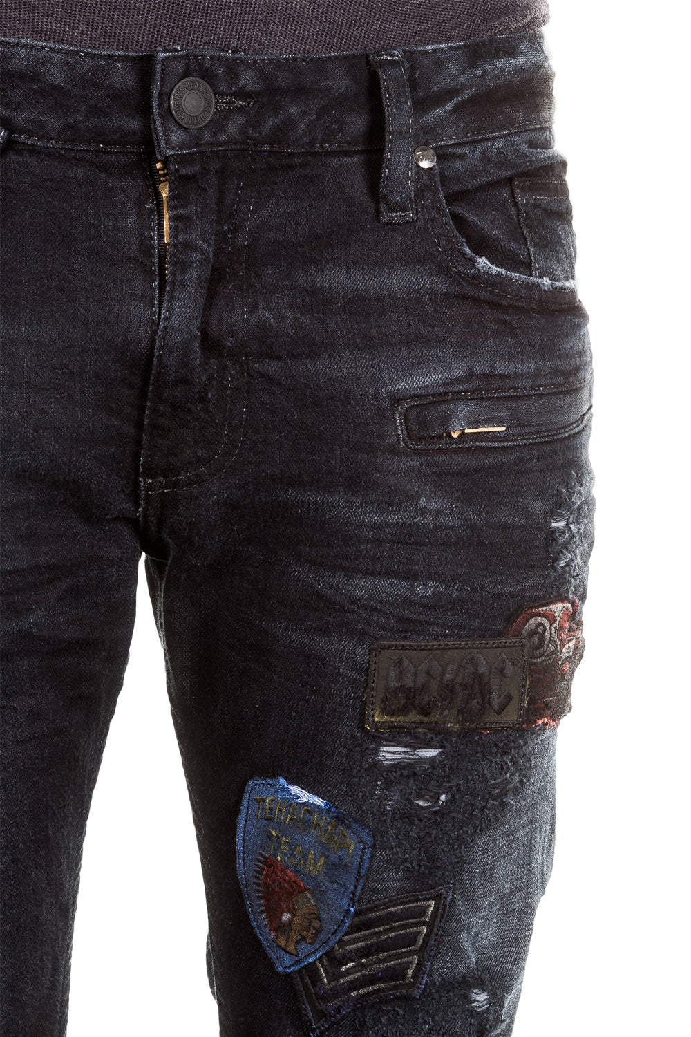 Robin`s Jean Herren Jeans MOTARD PATCHES dunkelblau