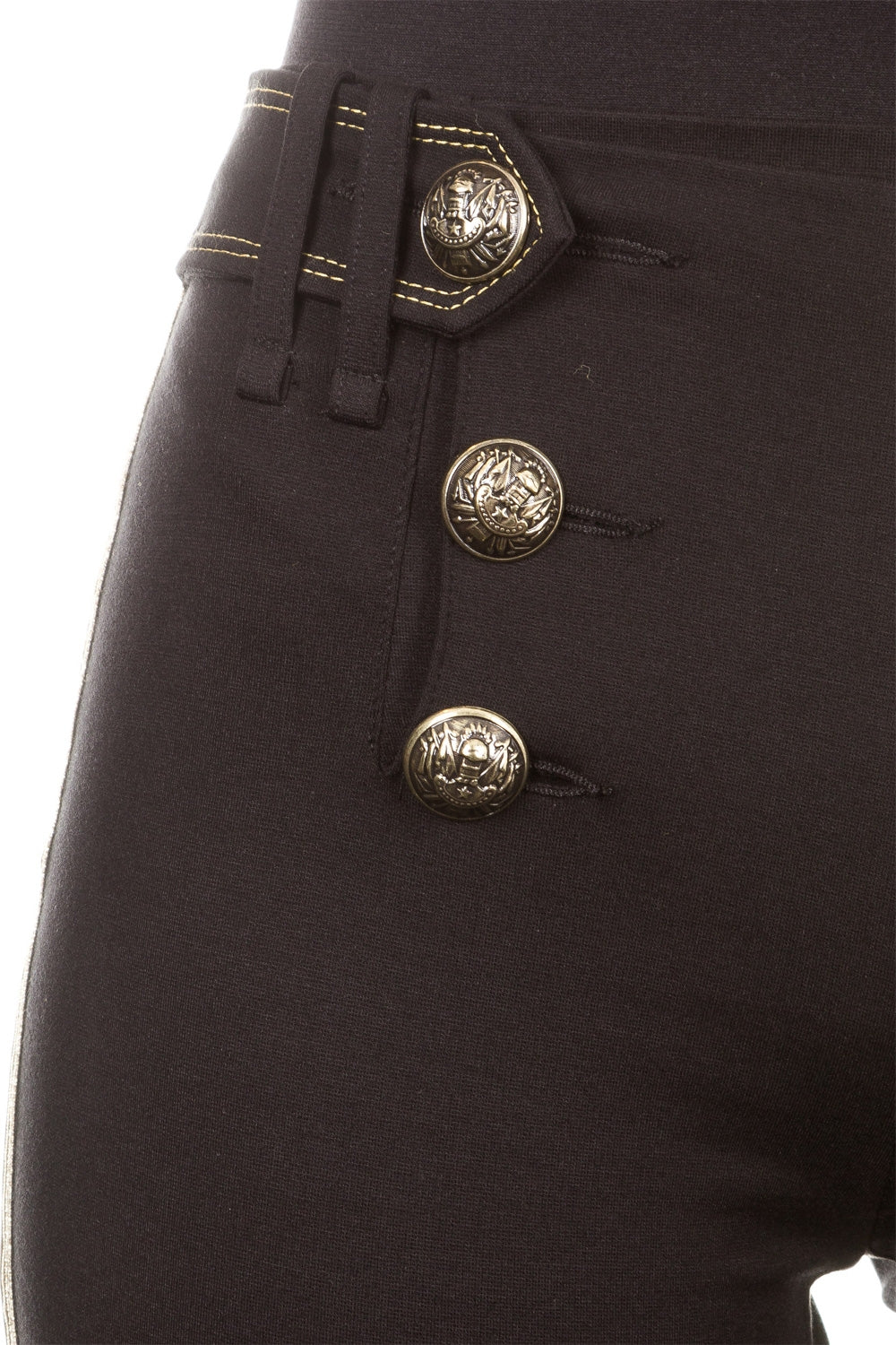 Plein Sud Jeanius Damen Military Hose schwarz