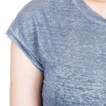 AVANT TOI Damen Leinen T-Shirt blau