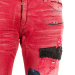 Robin`s Jean Herren Jeans MOTARD PATCHES rot