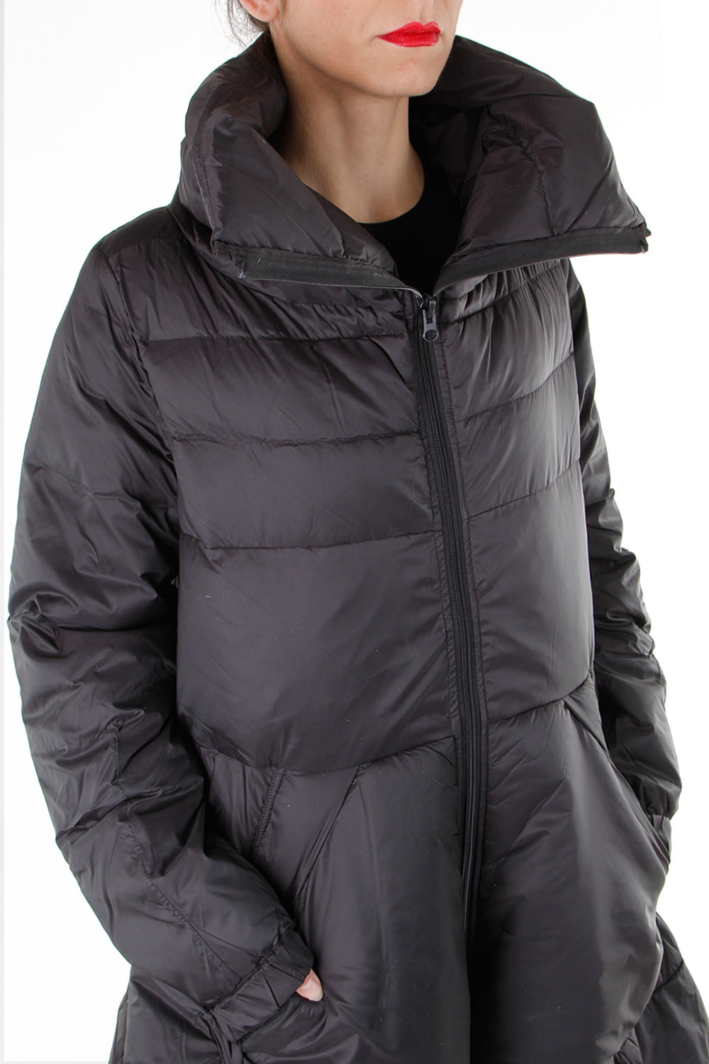 Rundholz Damen Thermo Parka  schwarz