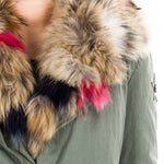 Jet Set Damen Parka mit Innenfutter aus Fell ZUKO grün