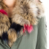 Jet Set Damen Parka mit Innenfutter aus Fell ZUKO grün