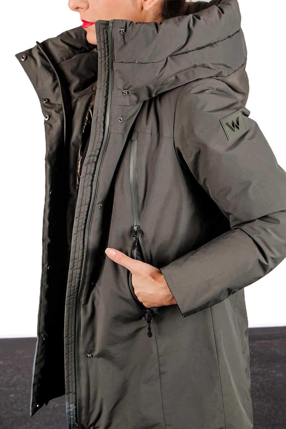 OUTHERE Damen Thermo Parka CALLA DOWN JACKET grün