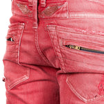 Robin`s Jean Herren Jeans MOTARD PATCHES rot