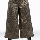 Daniela Gregis Crashed Culotte Ladies Pants Silk bronze