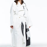 Issey Miyake women's avant-garde trench coat PHYSIOTYPE white black