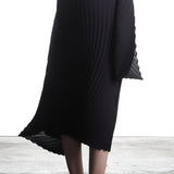 Issey Miyake women's avant-garde asymmetric midi skirt black