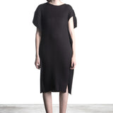 Issey Miyake women's midi dress with pleated honeycomb structure black