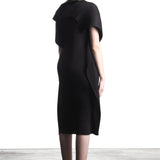 Issey Miyake women's midi dress with pleated honeycomb structure black