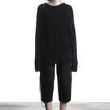 Y's Yohji Yamamoto Avantgarde women's pullover with laces black