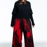 Y's Yohji Yamamoto Damen Culotte Flanell Hose rot schwarz