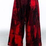 Y's Yohji Yamamoto Damen Culotte Flanell Hose rot schwarz