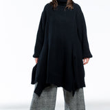 Yohji Yamamoto Damen Rollkragen Pullover Oversized schwarz