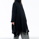 Yohji Yamamoto Damen Rollkragen Pullover Oversized schwarz