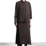 Y´s Yohji Yamamoto Damen Asymmetrischer Hosenrock mit weitem Bein oliv