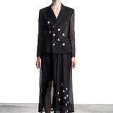 Yohji Yamamoto women's avant-garde blazer with polka dots black