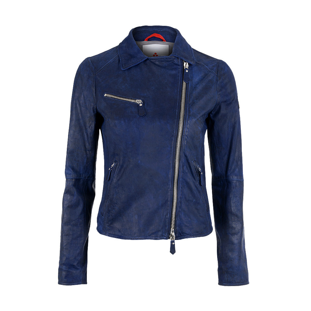 Peuterey Leder Jacke CHARNETTE blau