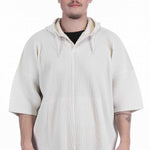 Homme Plissé Issey Miyake Herren Oversize Kapuzenshirt Off White