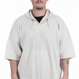 Homme Plissé Issey Miyake Herren Oversize Kapuzenshirt Off White