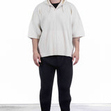 Homme Plissé Issey Miyake Herren Oversize Kapuzenshirt Off White