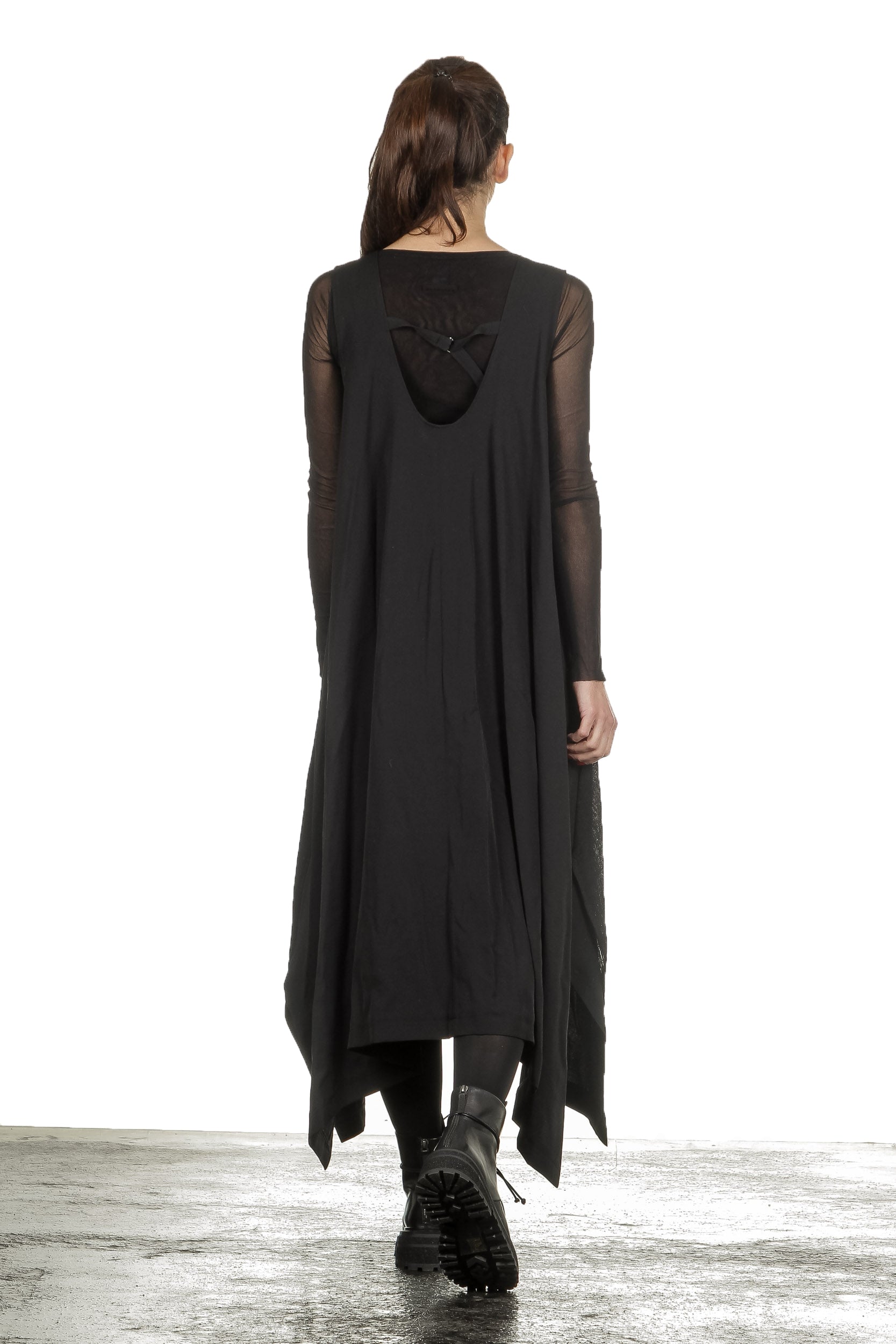 Yohji Yamamoto Damen Avantgarde Kleid in A-Linie schwarz