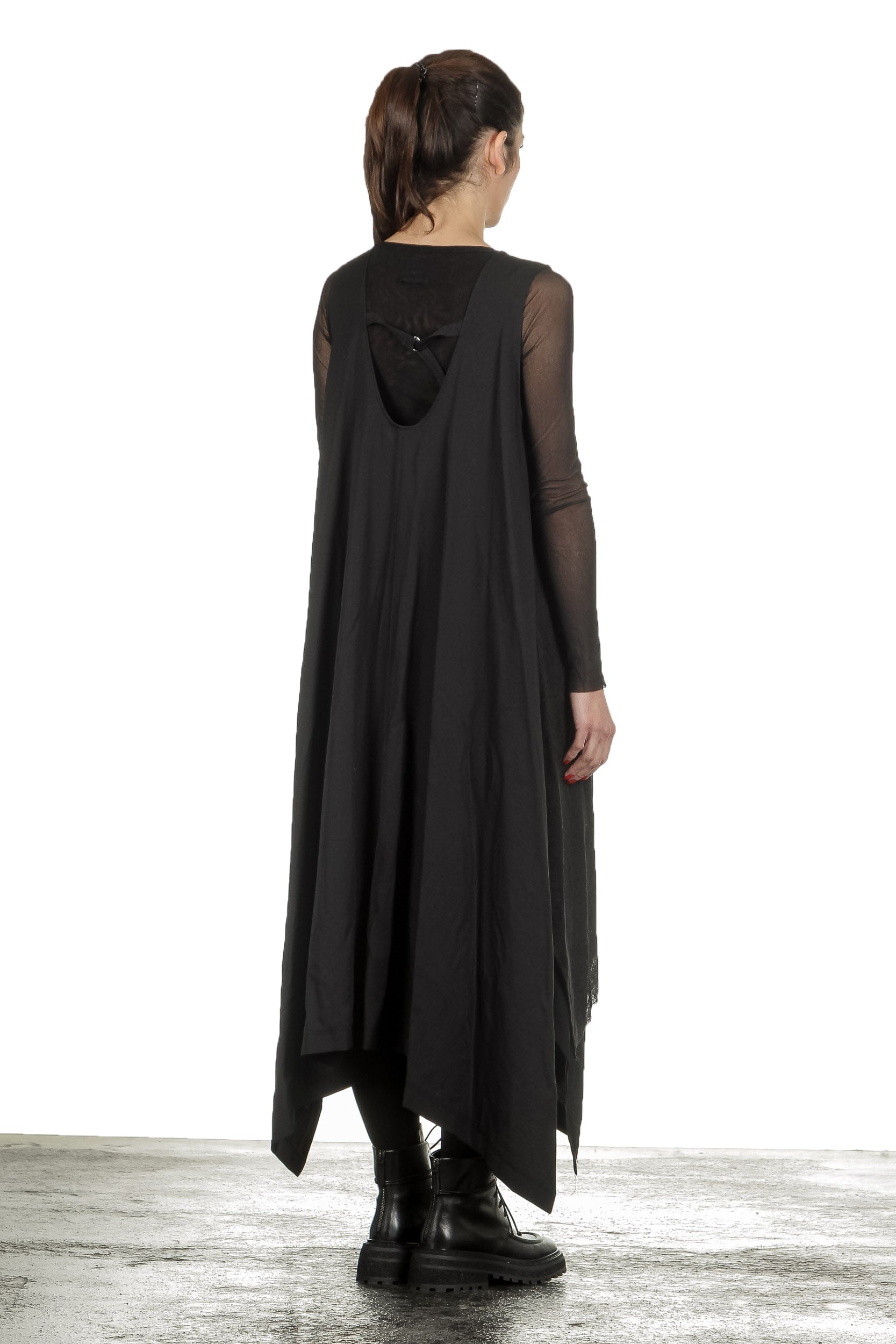 Yohji Yamamoto Damen Avantgarde Kleid in A-Linie schwarz