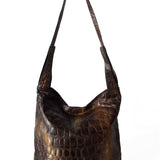 Numero 10 Leder Tasche Vancouver Croc gold braun